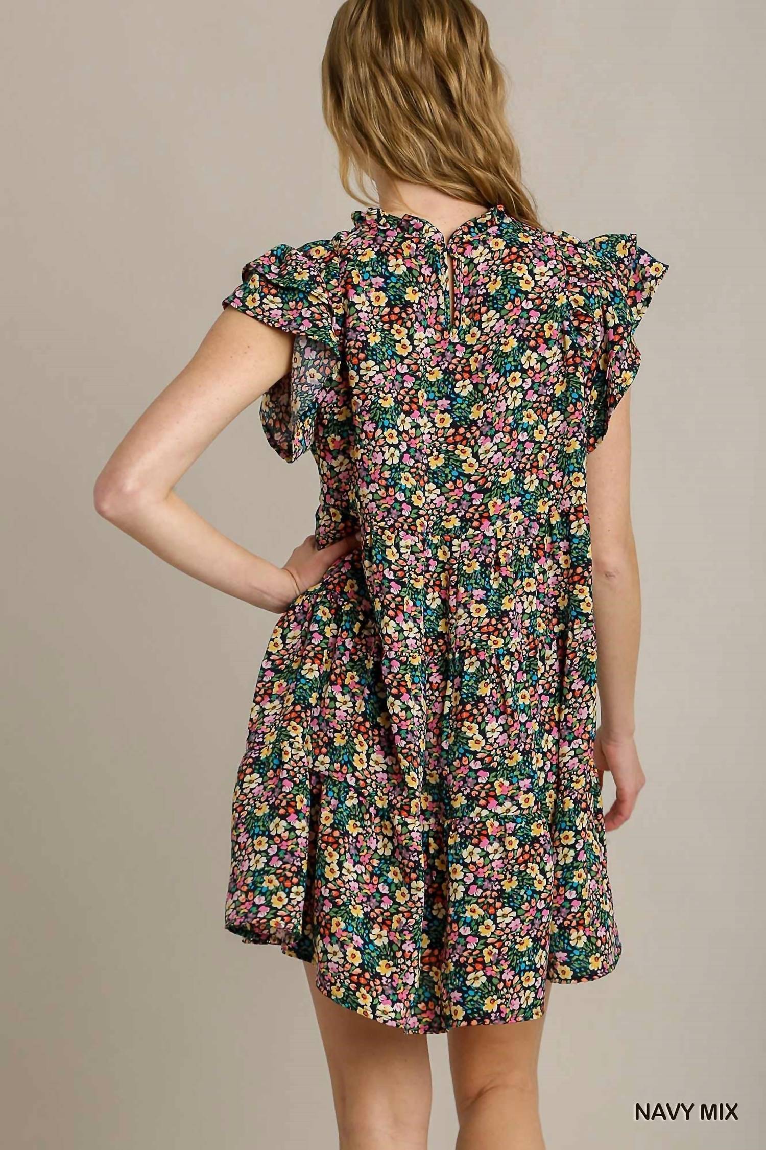 Umgee - Floral Print Mini Dress