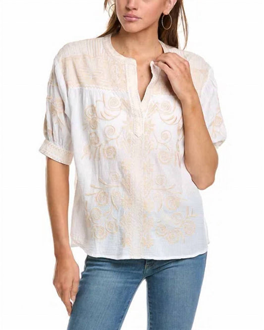 Johnny Was - Hannani Puff Sleeve Henley Blouse