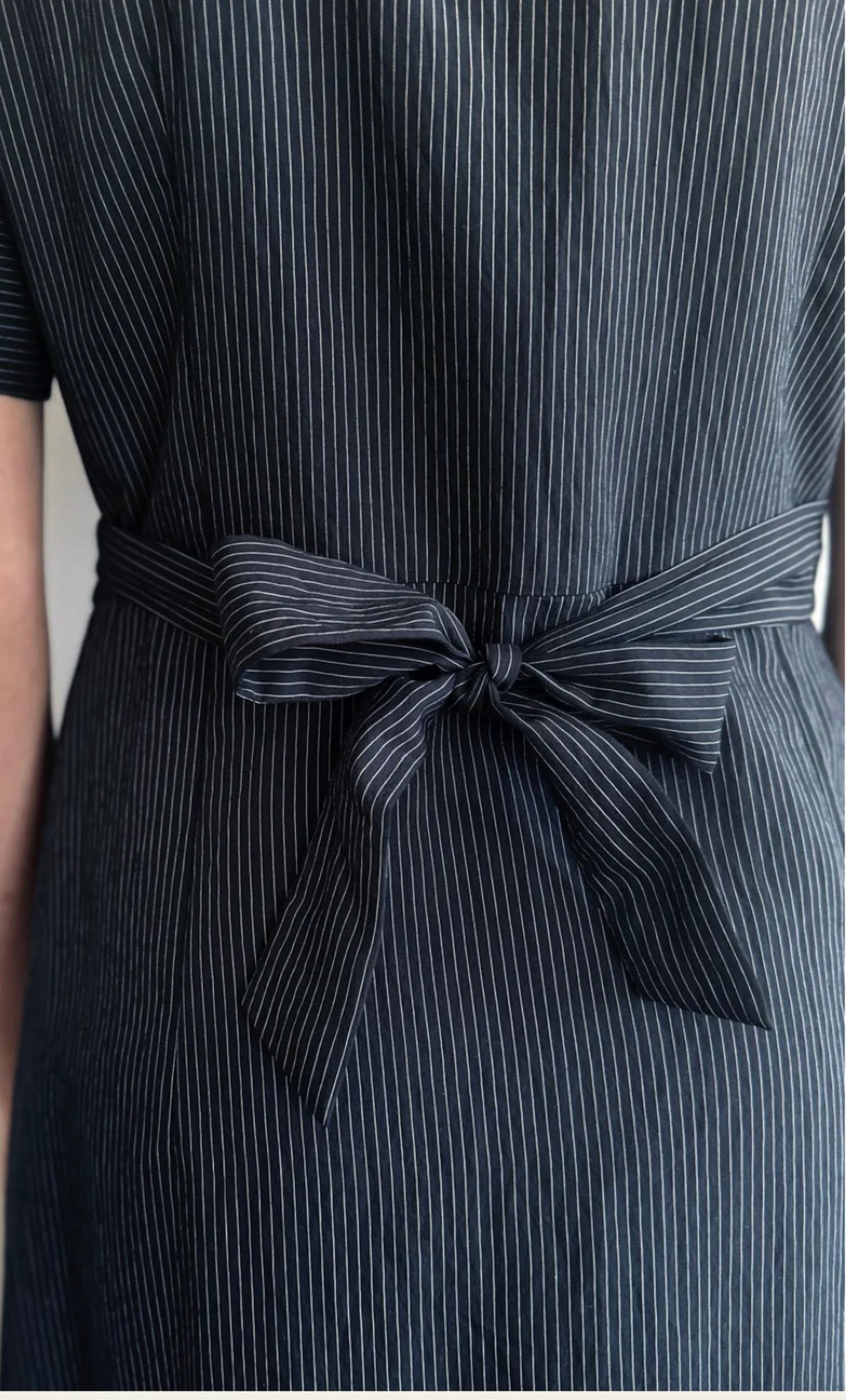 Gretchen Mol Women's Crusader Pinstripe Dress in black - women's dress - alternate view