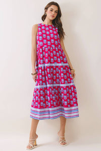 Tcec - Floral Tiered Midi Dress
