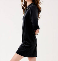 Lilly Pulitzer Eleni Velour Mini Dress in noir - women's dress - detail view