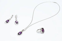 Avenue Chic - Women's Amethyst Dangle Set