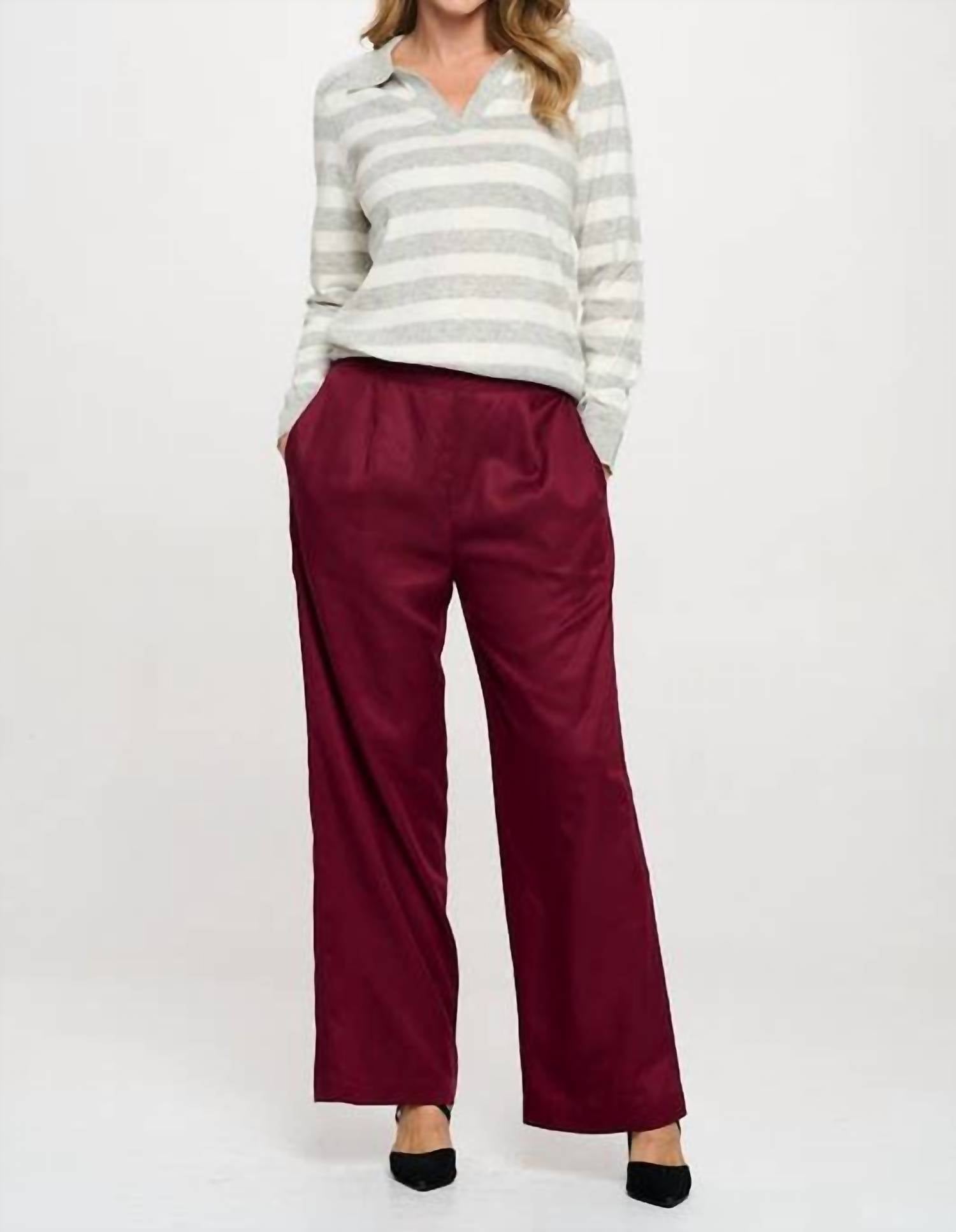 Reneec. - Solid Straight Leg Pants With Pockets
