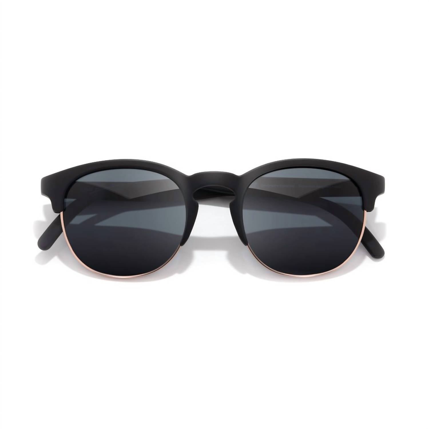 Sunski Women's Avila Round Sunglasses in black slate - women's accessory - detail view