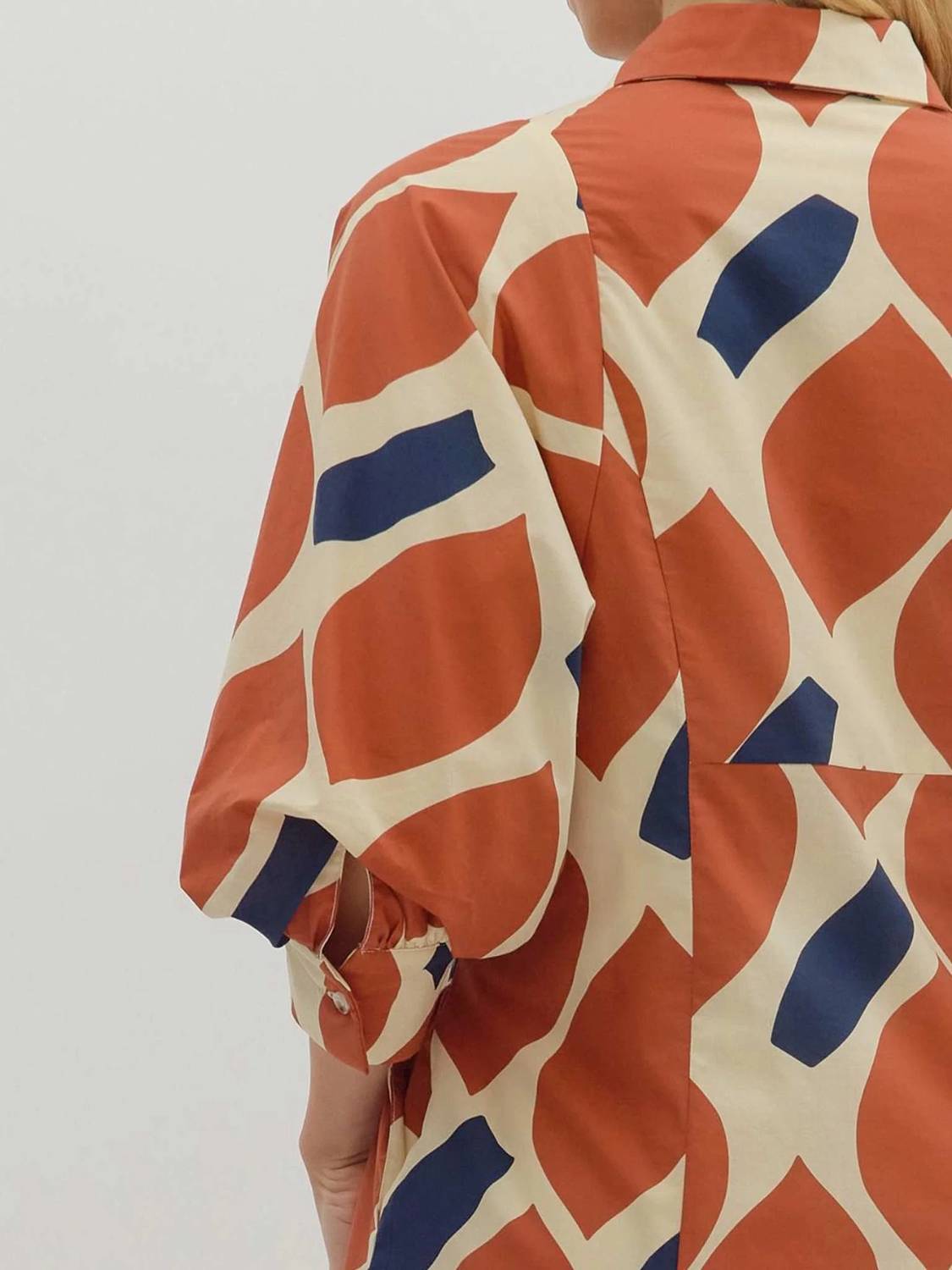 Entro - Women's Abstract Print Self Tie Shirt Dress