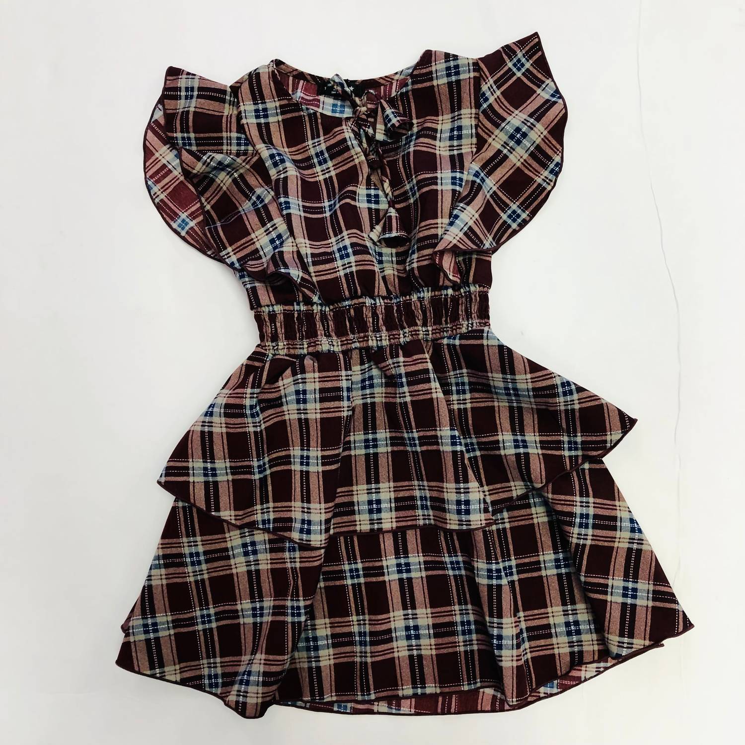 Girl's Plaid Chiffon Dress