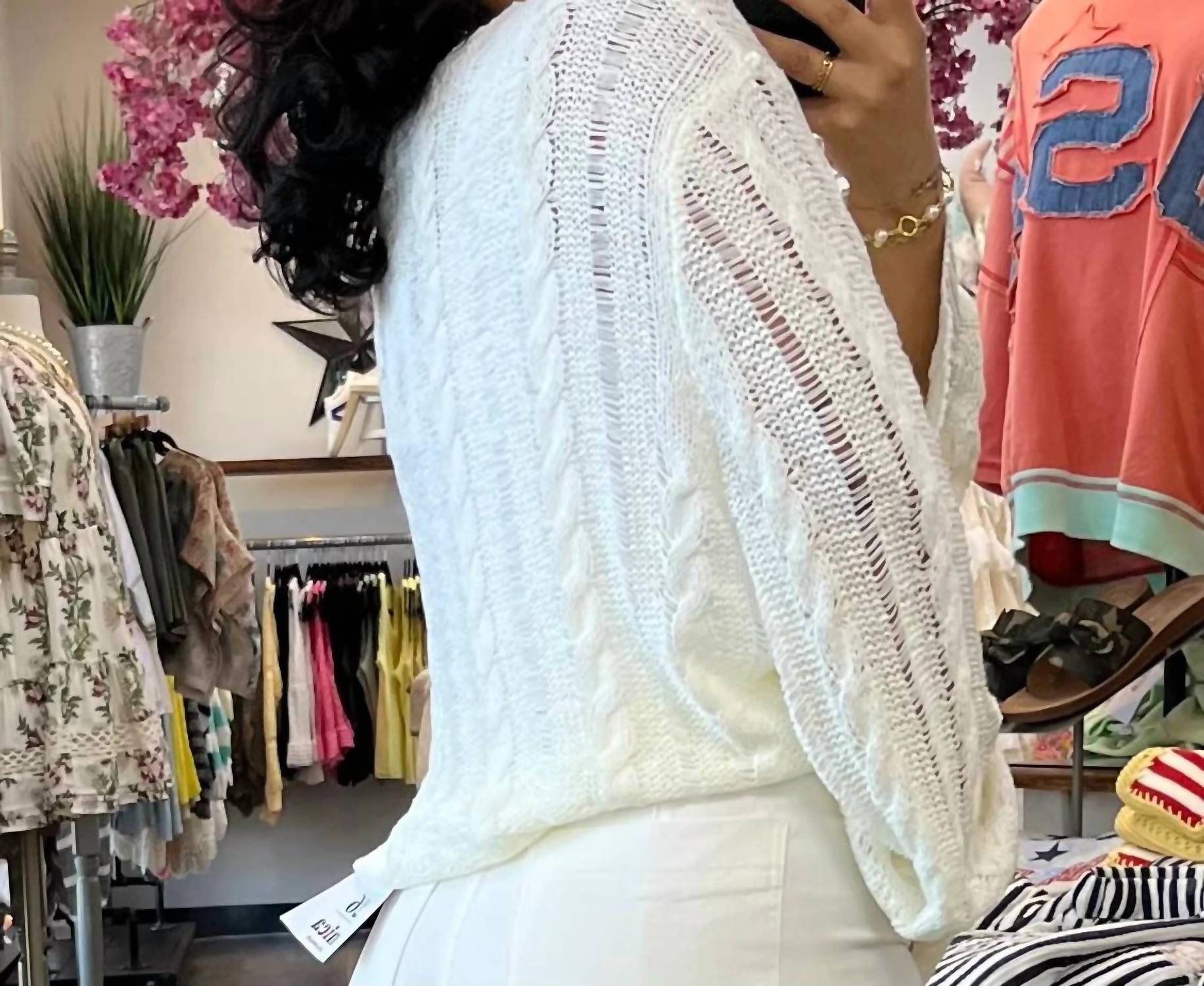 Pol - Twisted Weave Long Sleeve Sweater