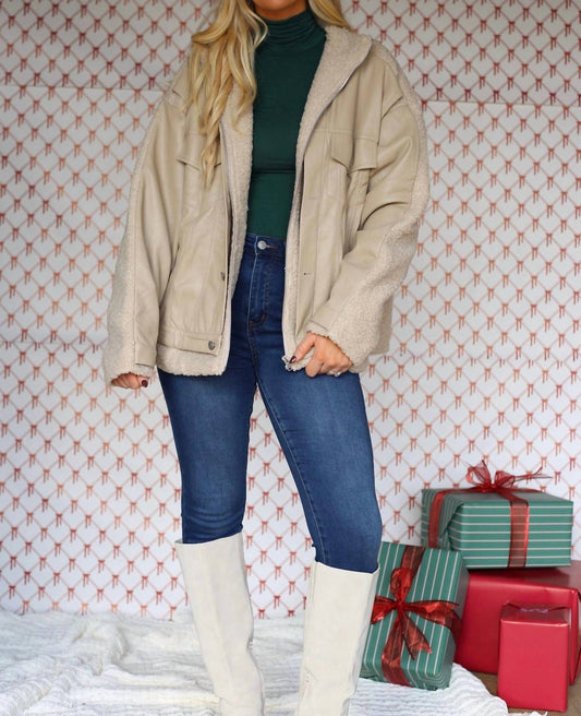 Klesis - Amy Faux Leather Sherpa Jacket