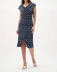 Joseph Ribkoff - Geometric Cowl Wrap Dress