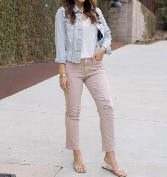 Grace And Lace - Distressed Cropped Straight Leg Denim Jeans