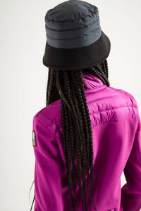 PARAJUMPERS Women's Puffer Bucket Hat in black - women's hat - detail view
