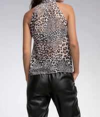 Elan - Sleeveless Halter Tie Front Tank Top