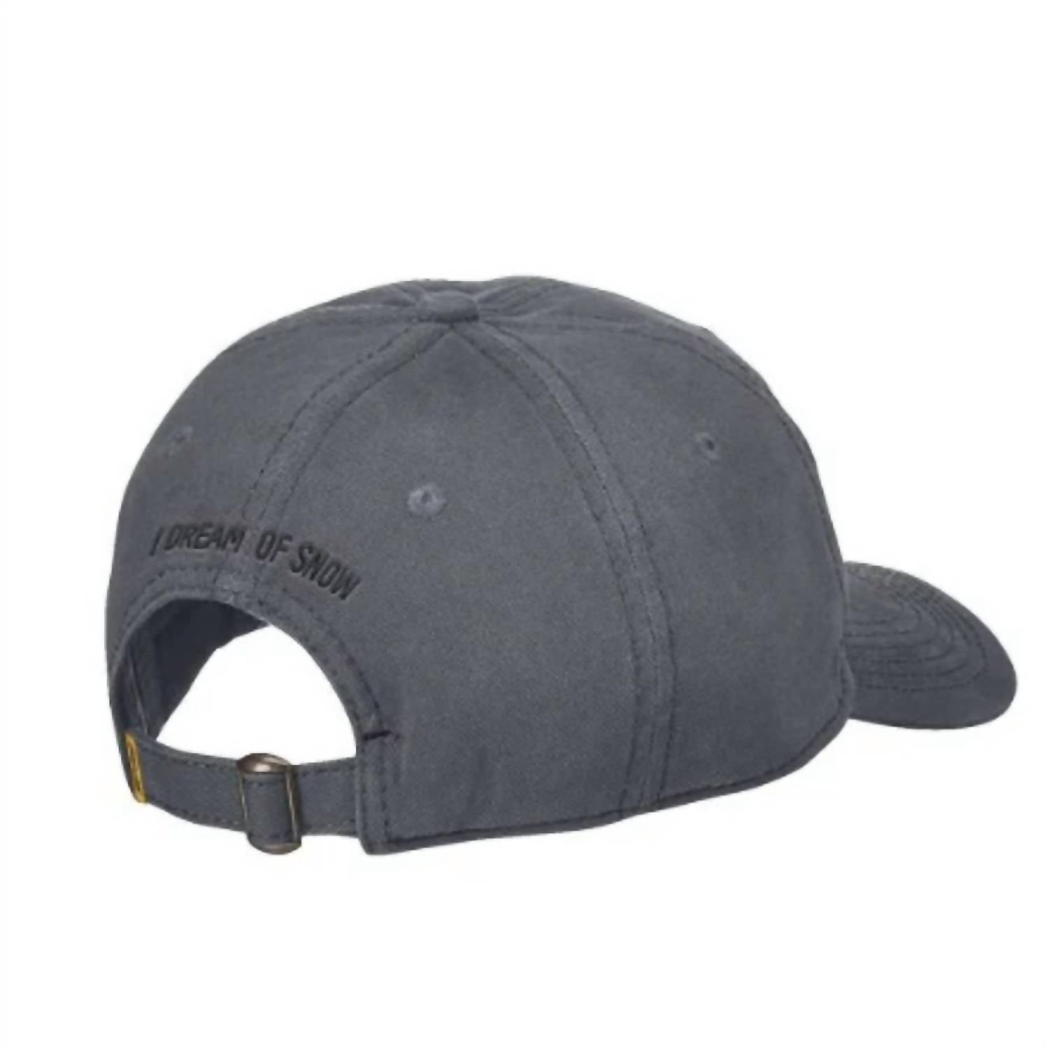 Ski-Doo Men's I Dream of Snow Adjustable Baseball Cap Dad Hat in gray - men's hat - detail view