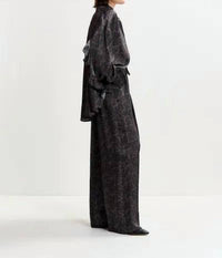 ESSENTIEL ANTWERP Ilorin Oversized Ruffle Shirt in black - women's shirt - alternate view