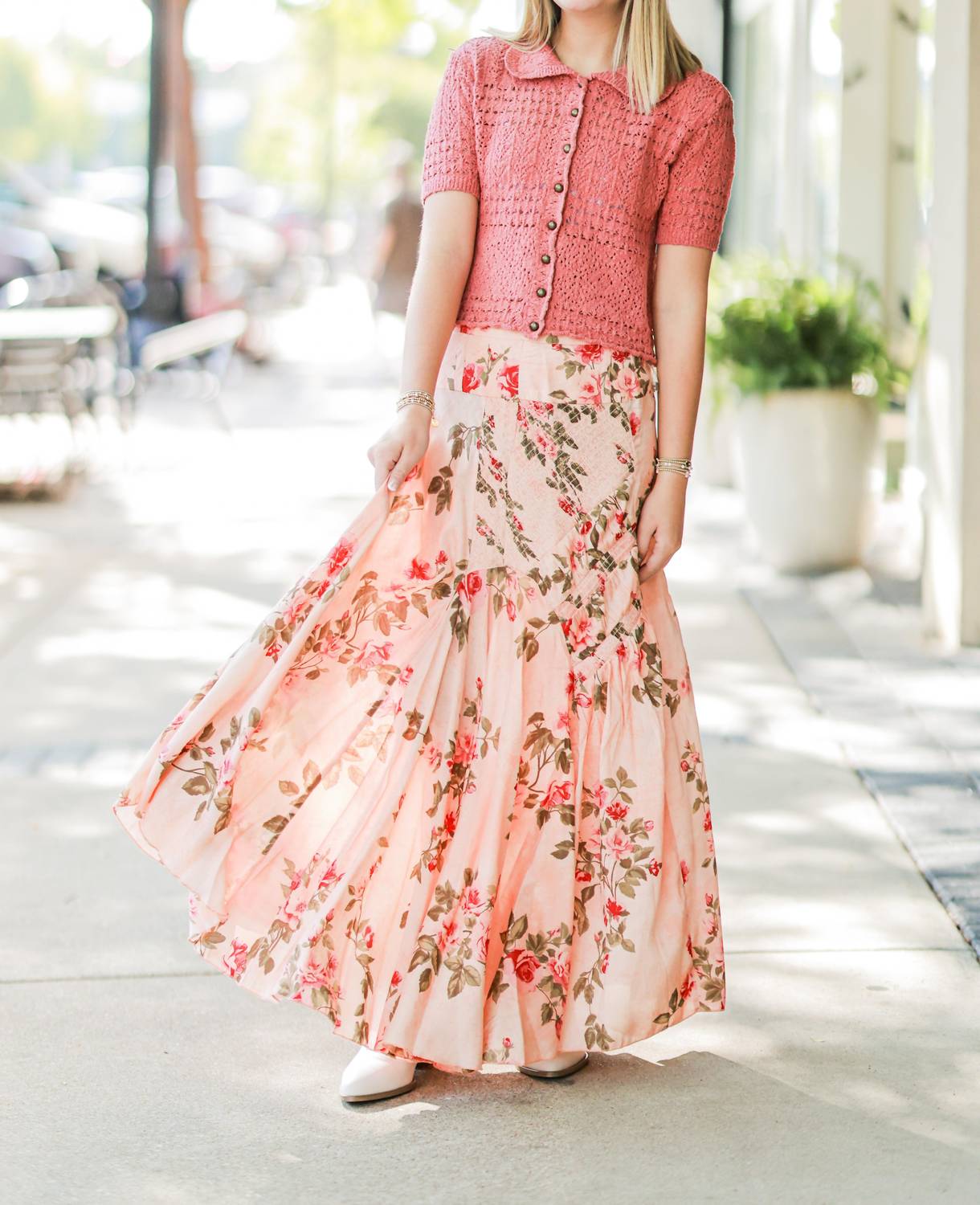 Free People Rowan Maxi Skirt in peach - women's skirt - view 6
