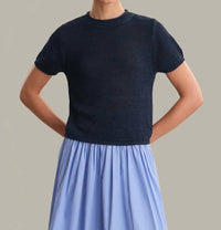 525 America - Roll Edge Short Sleeve Sweater