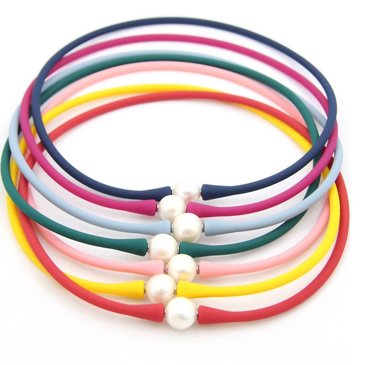 Woman Shops World - Women's Janis The Pearl Silicone & Freshwater Pearl Necklace