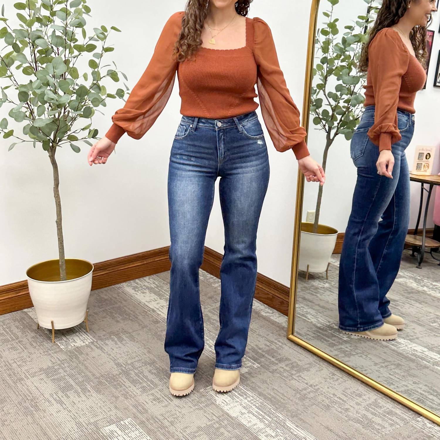 Risen - High Rise Bootcut Jeans