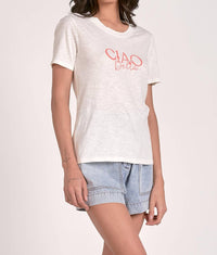 ELAN Ciao Bella T Shirt in white - women's t-shirt - alternate view