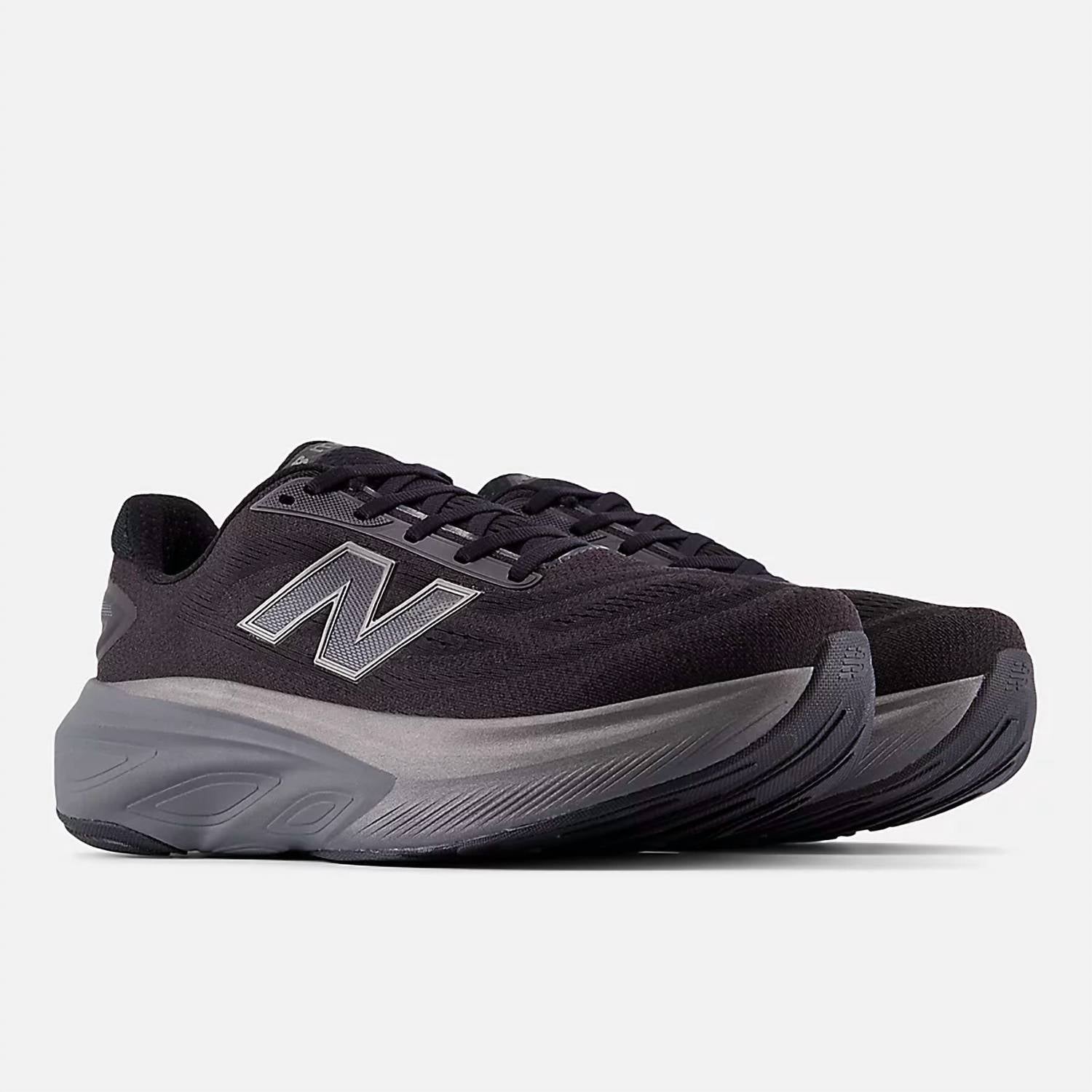 New Balance Men's Fresh Foam X More V6 Running Shoes in black grey - men's sneaker - detail view