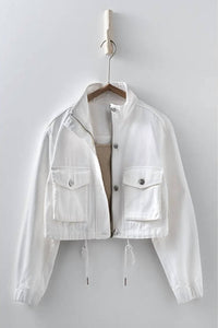 Urban Daizy - Utility Cropped Denim Jacket