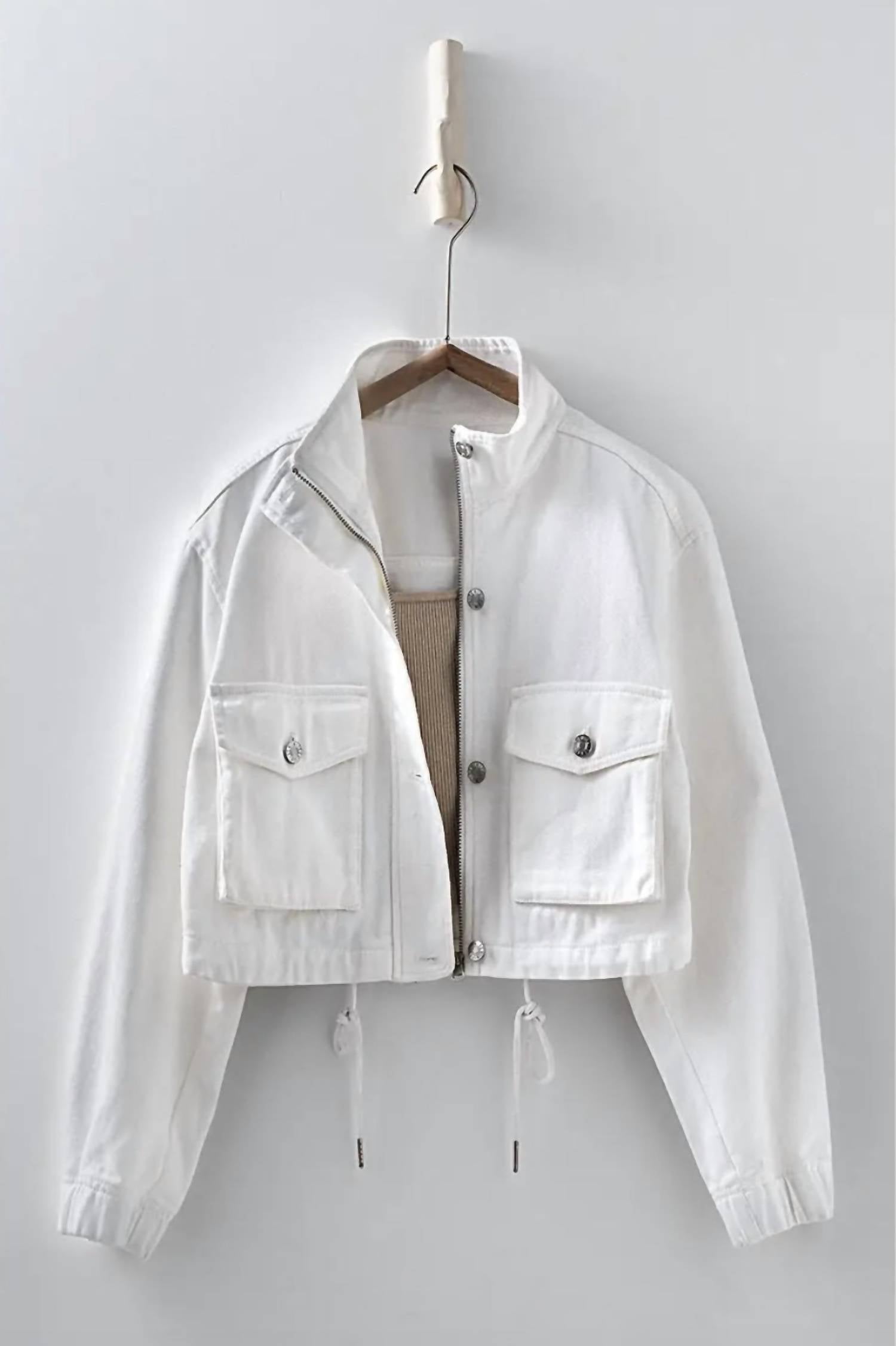 Urban Daizy - Utility Cropped Denim Jacket