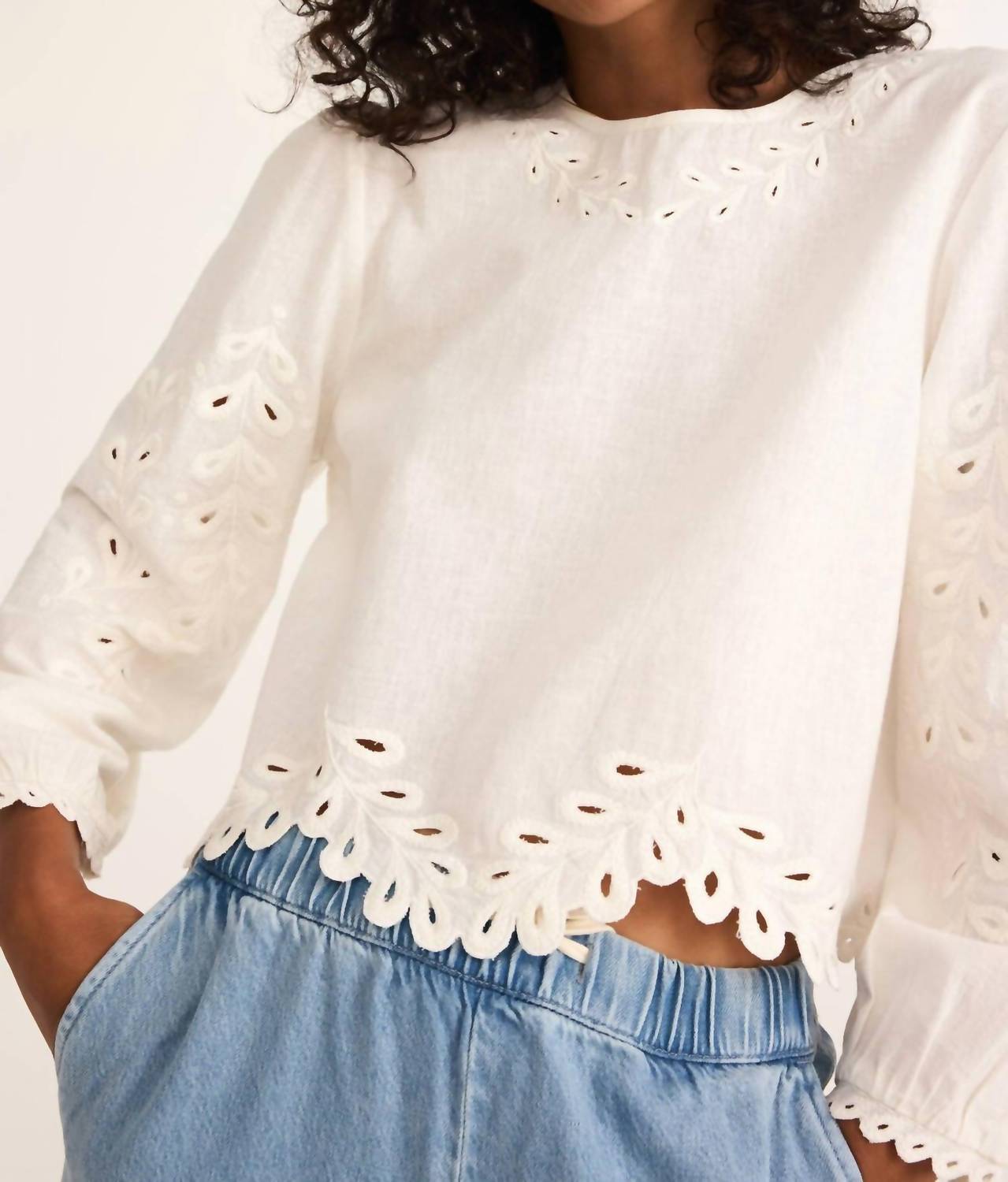 Z Supply - Ambroise Eyelet Long Balloon Sleeves Top