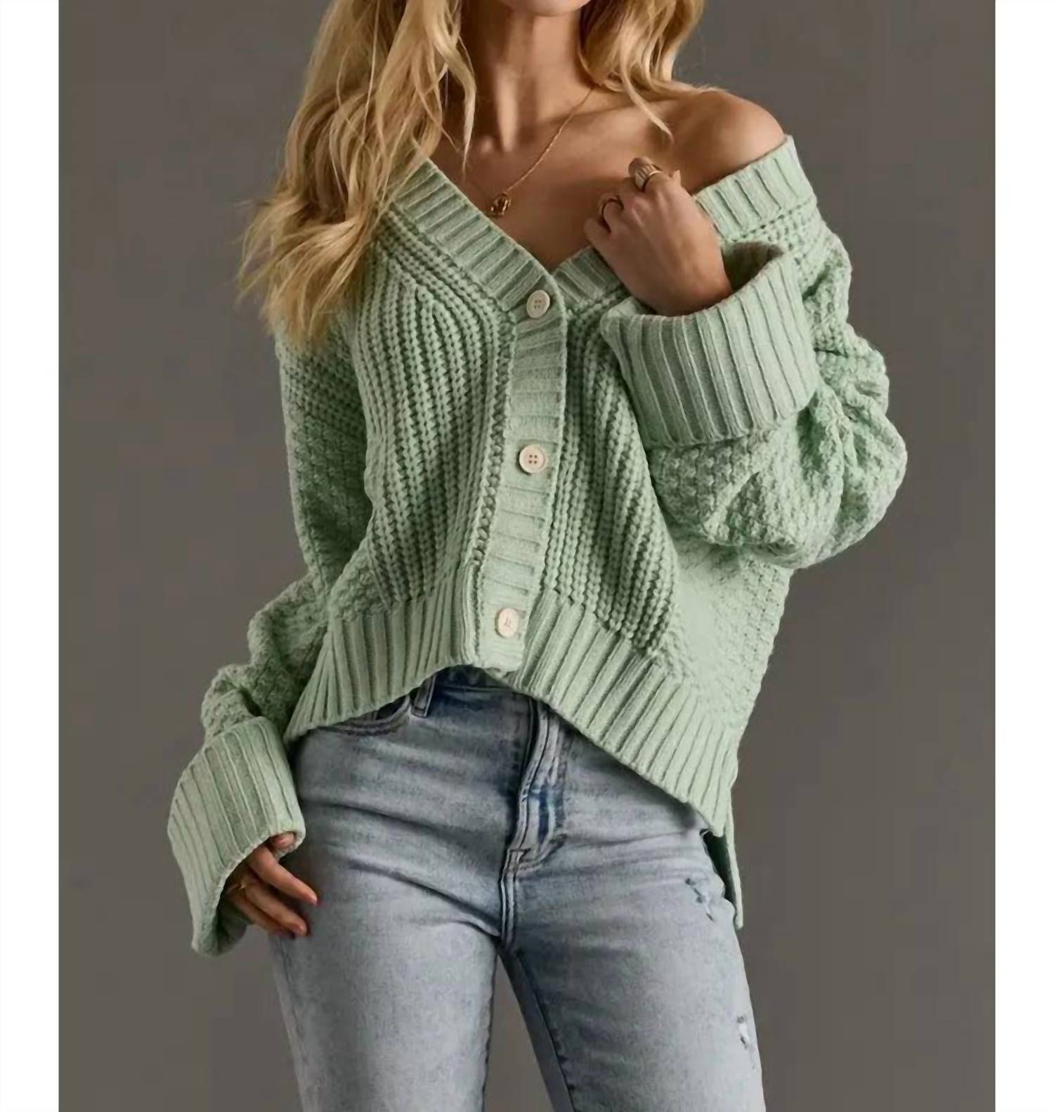 Panache Apparel - Knit Cropped Cardigan
