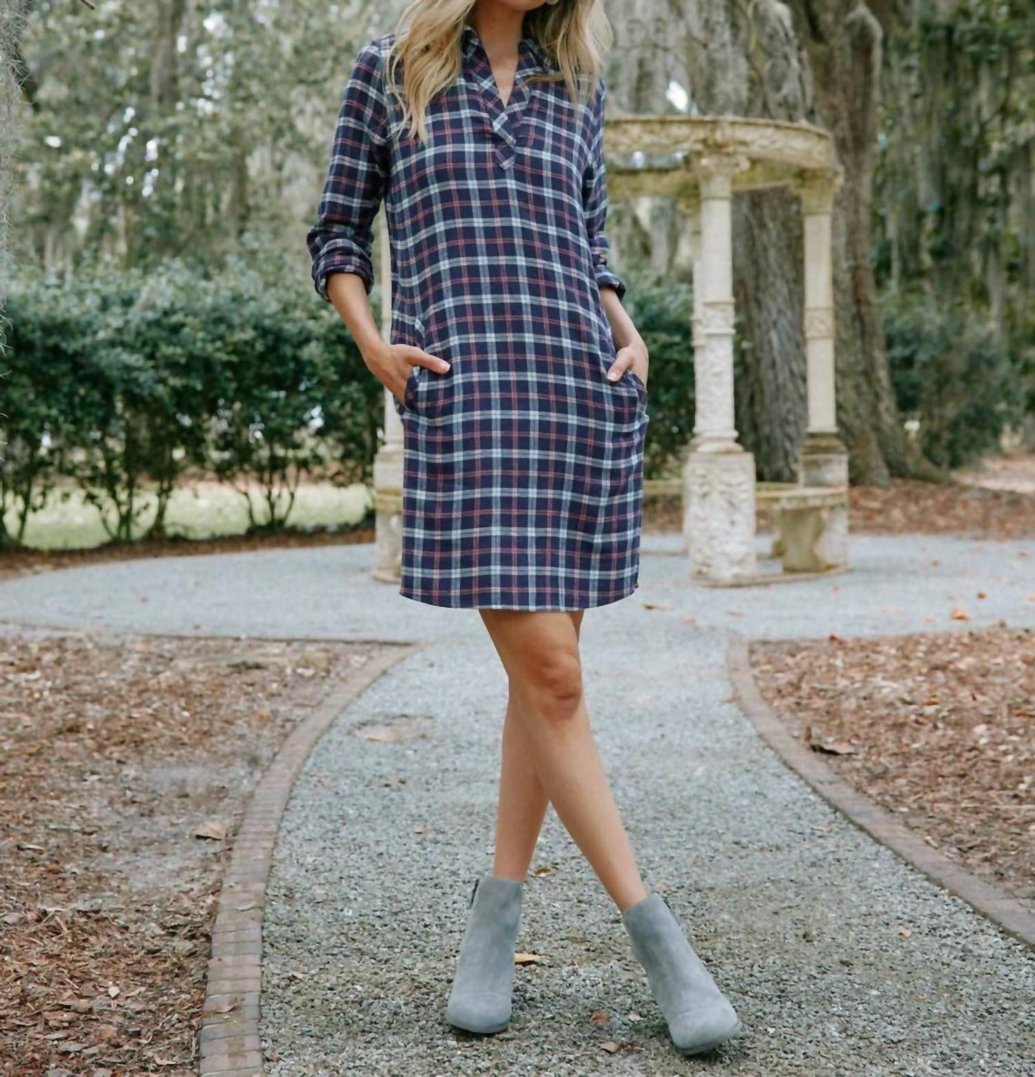 Southern Tide - Kamryn Chilly Morning Plaid Dress