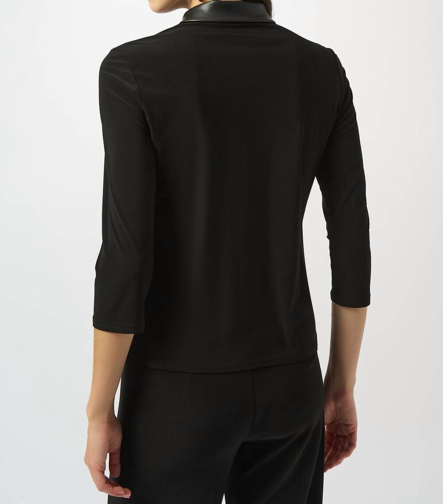 Joseph Ribkoff - Women's Zip Front Faux Collared Top