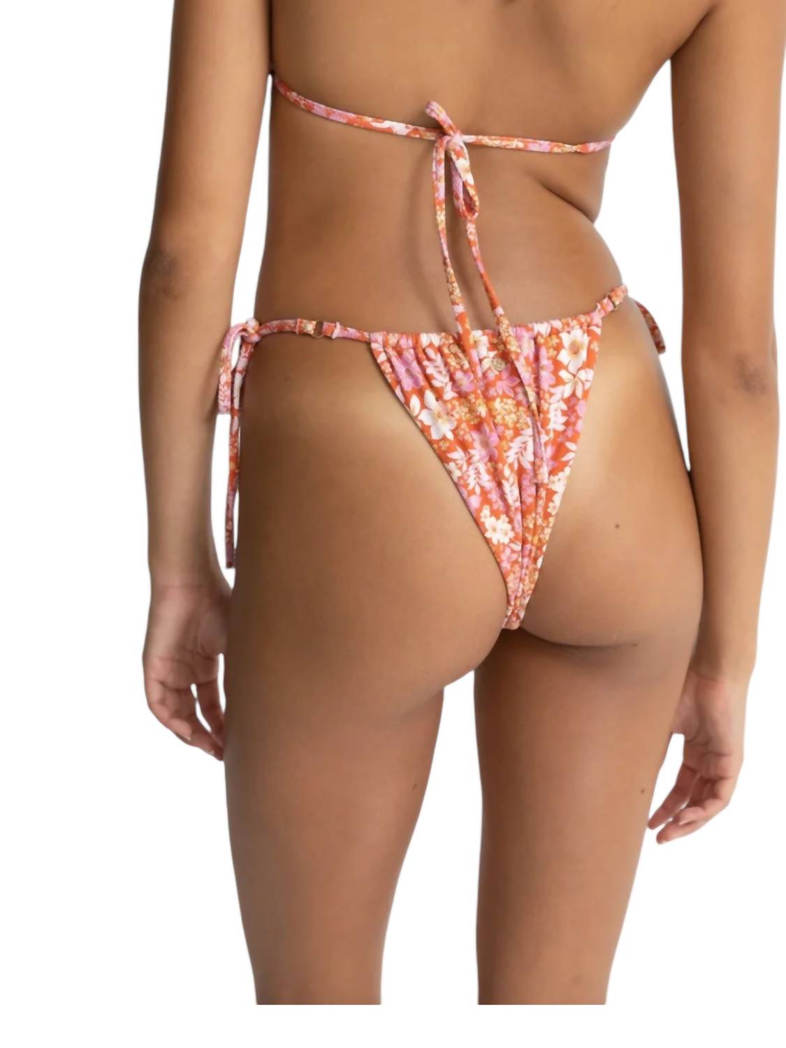Frankies Bikinis - Luna Floral Gather Tie Side Itsy Bikini Bottom