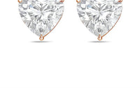 Diana M Jewels - Women's Heart Lab-grown Diamond Stud Earrings (1.00 Tcw) - Delicate