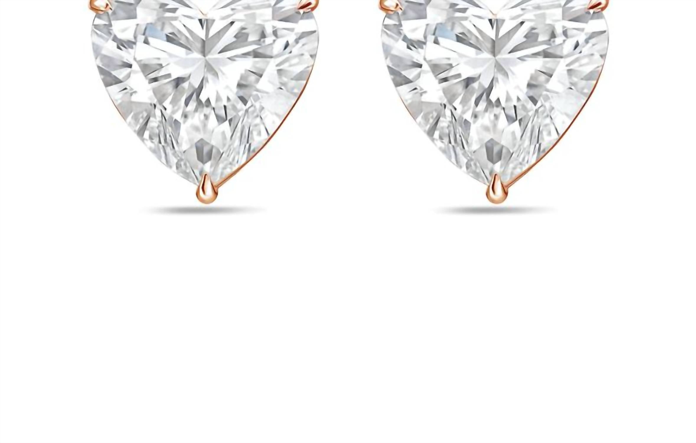 Diana M Jewels - Women's Heart Lab-grown Diamond Stud Earrings (1.00 Tcw) - Delicate