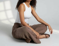 FLYING TOMATO Kendra Knit Trousers in cocoa brown - women's pants - view 4