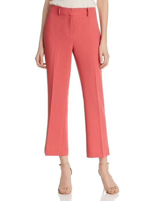 1.State - Crepe Kick Flare Ankle Coral Poppy Cropped Pants