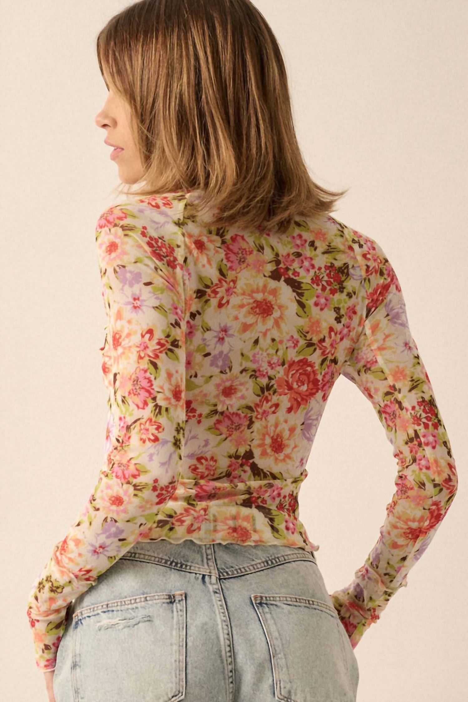 Promesa - Floral Mesh Top