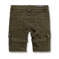 JORDAN CRAIG Boy's Cairo Cargo Shorts in army green - kids' shorts - detail view
