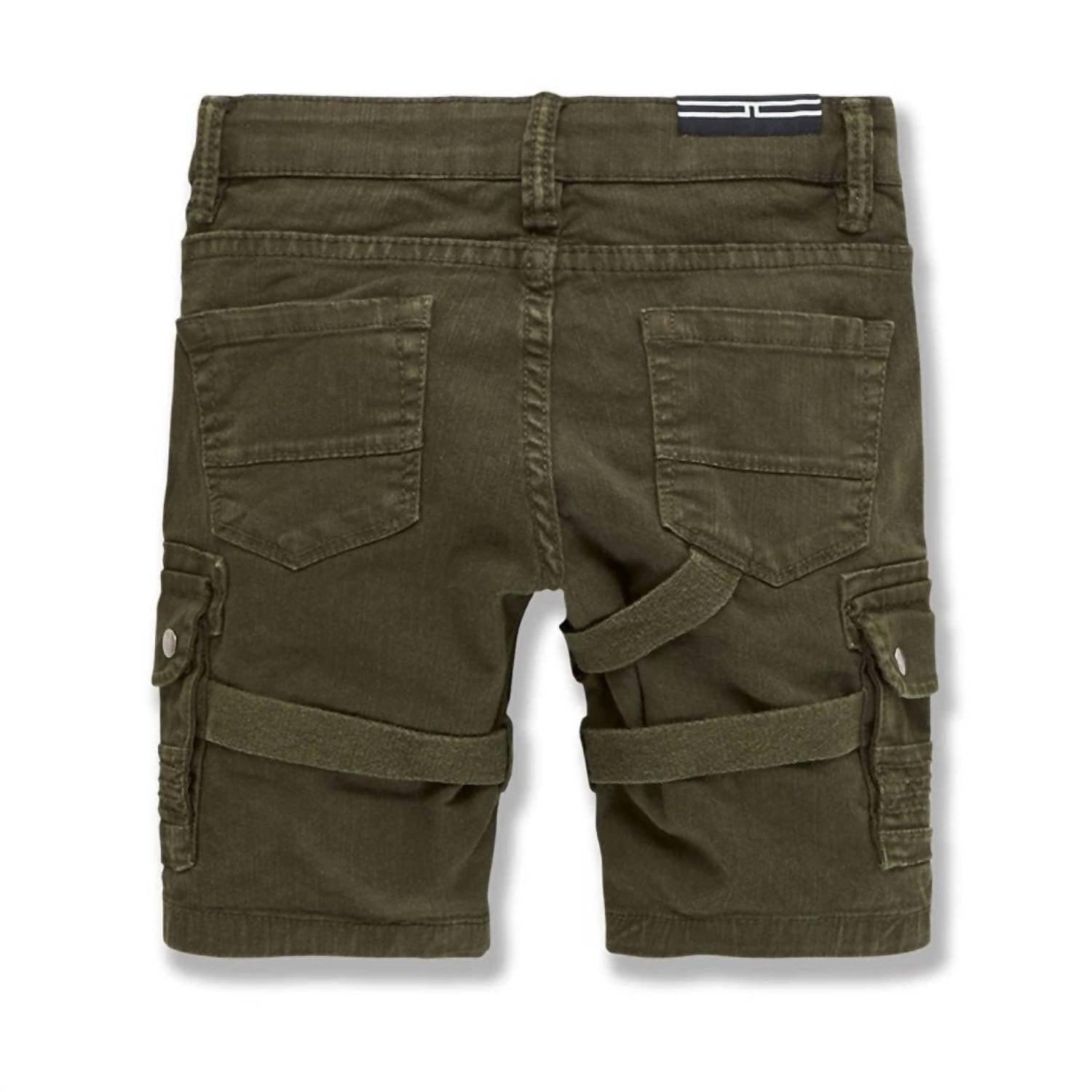 JORDAN CRAIG Boy's Cairo Cargo Shorts in army green - kids' shorts - detail view