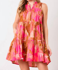 Peach Love - Desert Rose Tiered Mini Dress