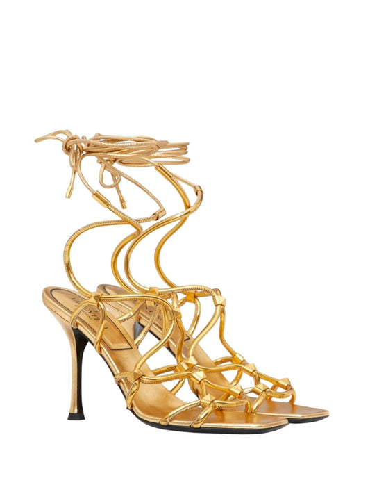 Valentino Garavani - Rockstud Lace Up Sandals