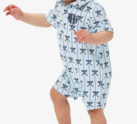 Rufflebutts - Batter Up Baseball Performance Polo Romper