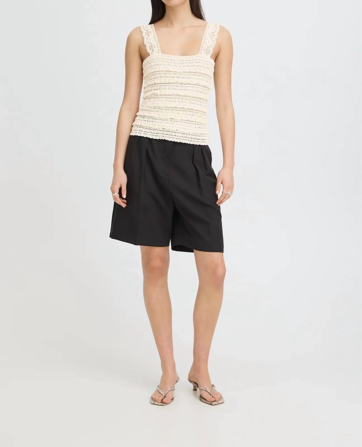 Ichi - Marla Open Knit Tank Top