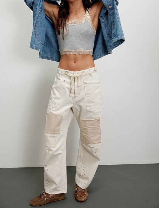 Free People - Moxie Low Slung Pull On Barrel Jeans