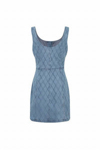 Rivir - Women's Sleeveless Denim Quilted Mini Dress