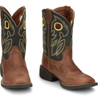 Justin Boots - Boys Bowline Western Boots - Broad Square Toe