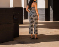 LUCY PARIS Louise Embroidered Pant in grey - women's pants - alternate view