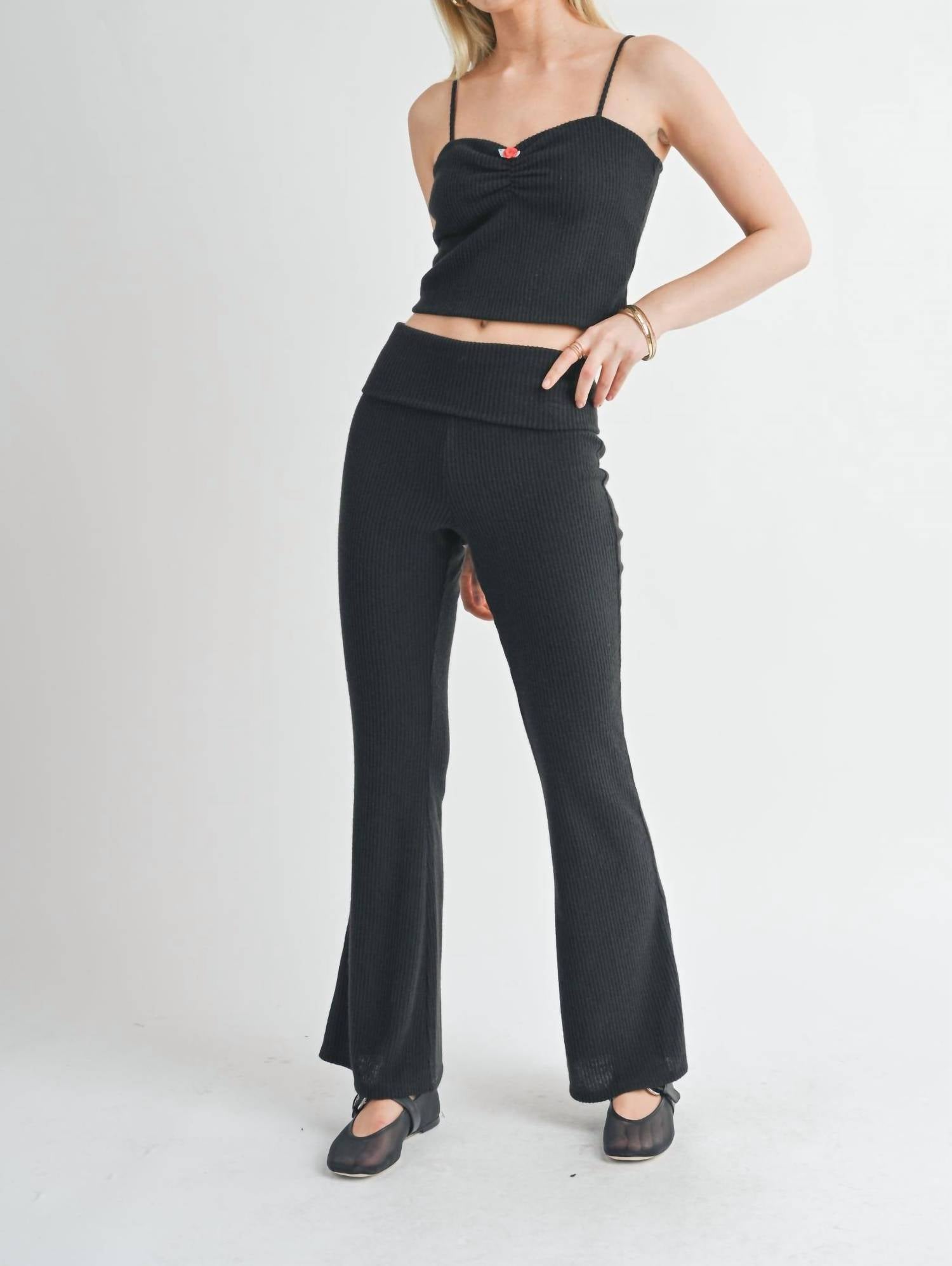 Sage The Label - Good For Her Folded Waist Flare Pants
