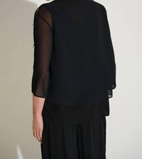 Joseph Ribkoff - Chiffon Rhinestone Detail Twin Set Top