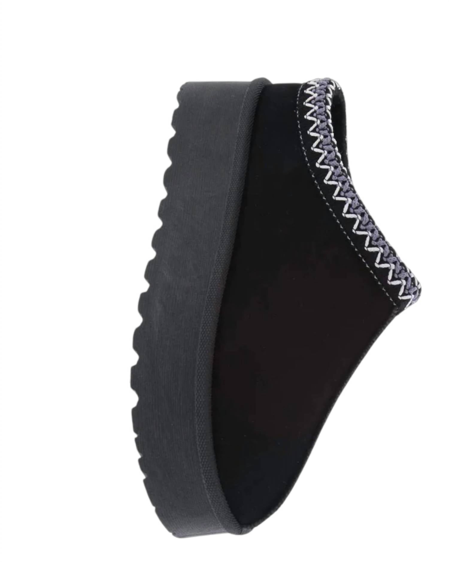 La Shoe King Women's Platform Slipper Mules in black - women's shoe - detail view