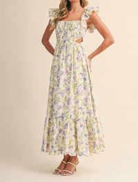 Klesis - Flower Frill Maxi Dress